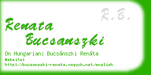 renata bucsanszki business card